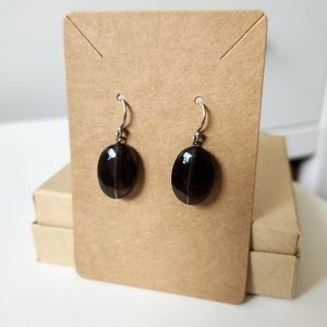 Smoky quartz earrings - sterling silver